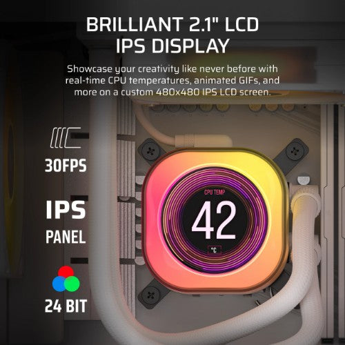 Corsair iCUE LINK TITAN 360 RX LCD Processor All-in-one liquid cooler 12 cm White 1 pc(s)