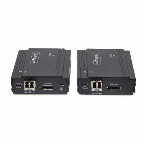 StarTech.com DisplayPort KVM Extender over Fiber Optic, 4K 60Hz, Console Extender Kit, Up to 984ft/300m (Multi-mode) with Pre-installed SFP+ Modules, 3x USB HID