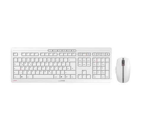 CHERRY Stream Desktop Recharge keyboard Mouse included Universal RF Wireless QWERTZ German Grey