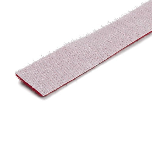 StarTech.com 25ft Hook and Loop Roll - Cut-to-Size Reusable Cable Ties - Bulk Industrial Wire Fastener Tape /Adjustable Fabric Wraps Red / Resuable Self Gripping Cable Management Straps