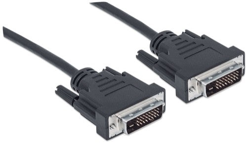 Manhattan Digital DVI-D Dual Link Video Cable, 3m, Male to Male, Fully Shielded, Compatible with DVD-D, Black, Lifetime Warranty