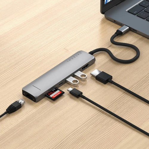 Satechi ST-P7SM interface hub USB Type-C 10000 Mbit/s Grey