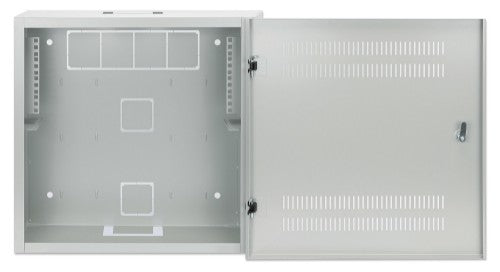 Intellinet Low-Profile 19" Wall Mount Cabinet with 4U Horizontal and 2U Vertical Rails Slim, Space-saving Enclosure with Only 170 mm (6.7 in.) Depth, Ideal for AV, Multimedia and Surveillance Applications, Assembled, Gray RAL 7035