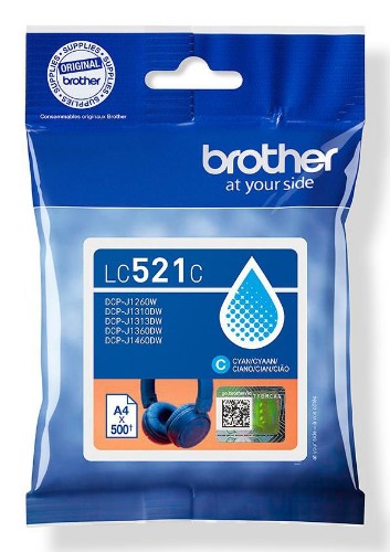 Brother LC-521C Ink cartridge cyan, 500 pages ISO/IEC 19752 for Brother DCP-J 1260