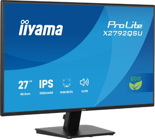 iiyama ProLite 27” IPS QHD panel with 4-side slim bezel and B energy class