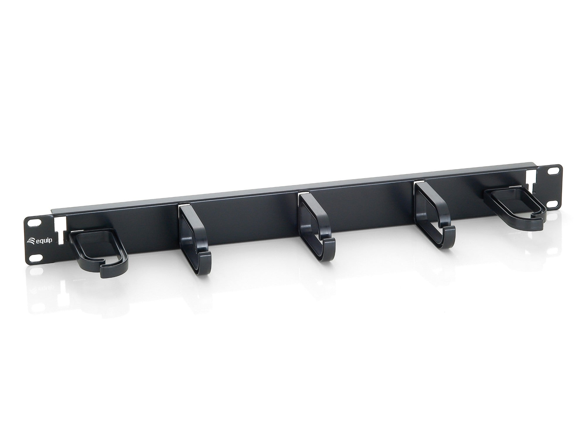 Equip 19" Rack Mount Cable Management Panel, Black (RAL 9005)