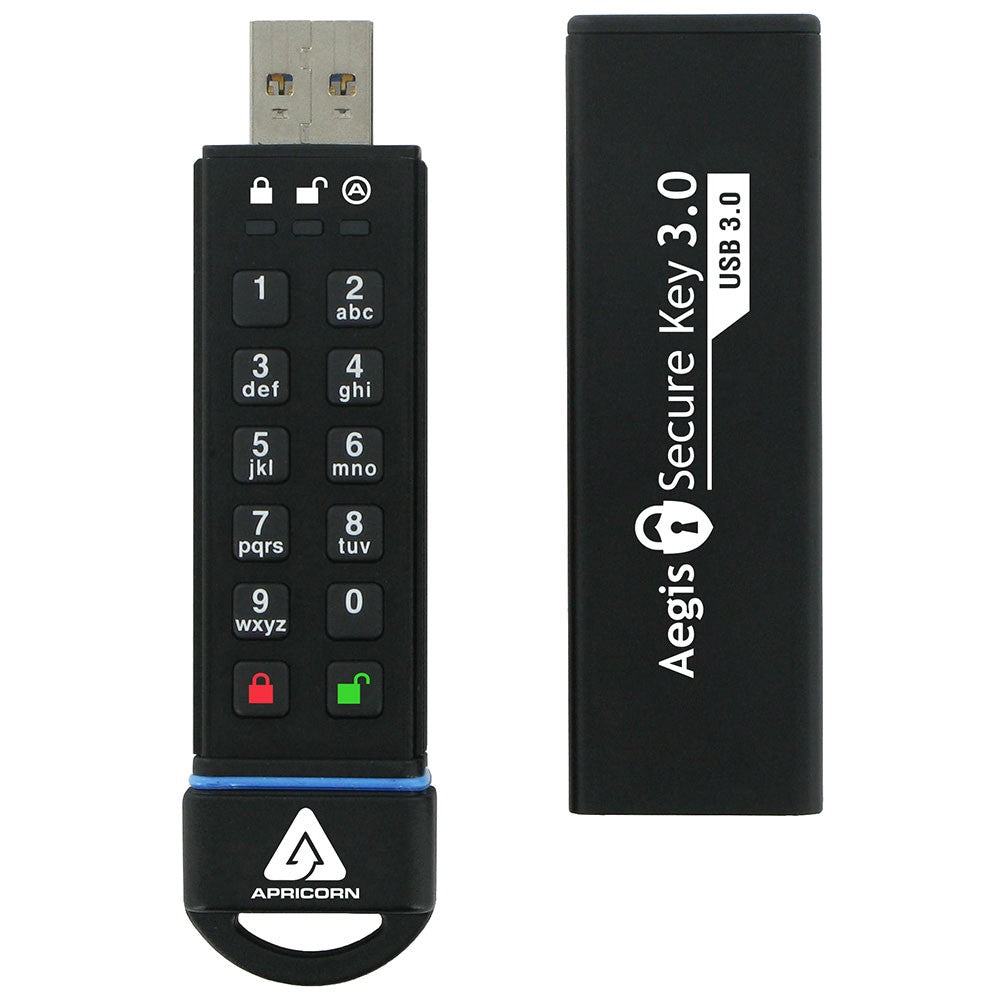 Apricorn Aegis Secure Key 3.0 USB flash drive 30 GB USB Type-A 3.2 Gen 1 (3.1 Gen 1) Black