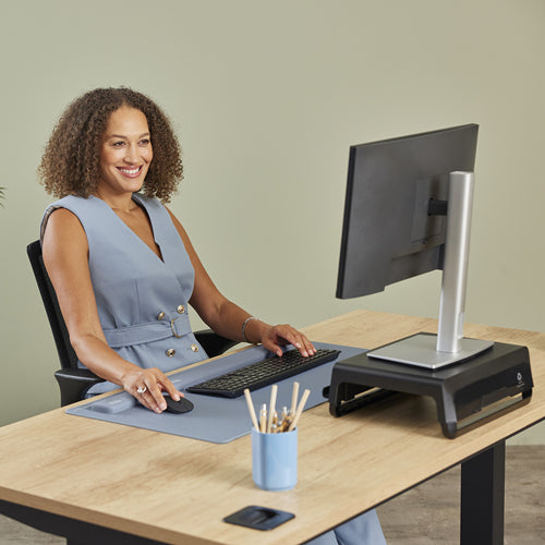 Fellowes Wrist Rest Breyta Palm Rest with Antibacterial Protection Ergonomic Wrist Support Marine