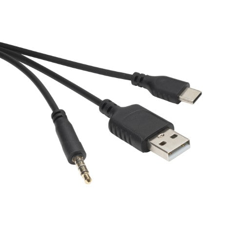 connektgear HP532 Triple Connector Headset with Boom Mic USB Type A & C & 3.5mm - Black