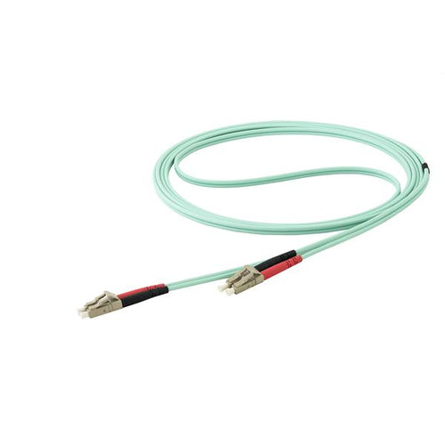 StarTech.com 15m (50ft) LC/UPC to LC/UPC OM4 Multimode Fiber Optic Cable, 50/125µm LOMMF/VCSEL Zipcord Fiber, 100G, Low Insertion Loss - LSZH Fiber Jumper Cord