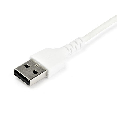 StarTech.com 2m USB A to USB C Charging Cable - Durable Fast Charge & Sync USB 2.0 to USB Type C Data Cord - Rugged TPE Jacket Aramid Fiber M/M 3A White - Samsung S10, iPad Pro, Pixel