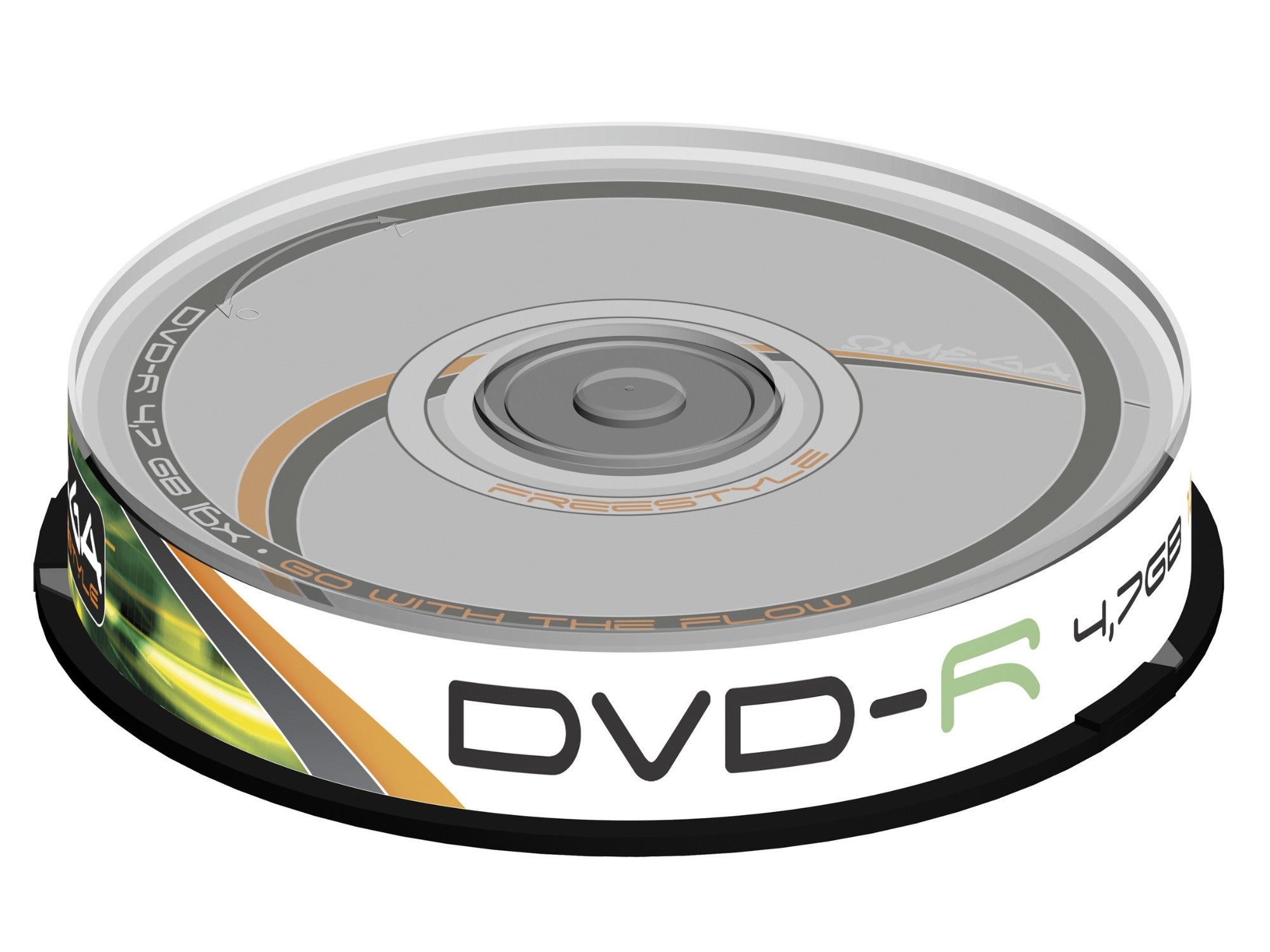 Freestyle DVD-R (x10 pack), 4.7GB, Speed 16X, Spindle, Cakebox