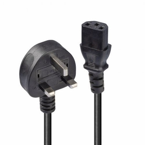 Lindy 5m UK 3 Pin Plug to IEC C13 mains power Cable, Black