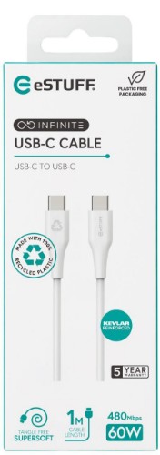 eSTUFF ES604170 USB cable USB 2.0 1 m USB C White