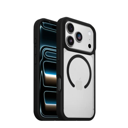 OtterBox React MagSafe Series for Apple iPhone 17 Pro, Black Crystal, transparent/black