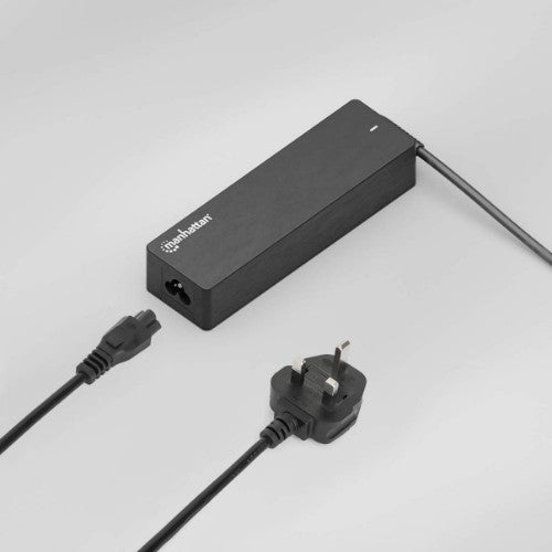 Manhattan Mains Power Cord/Cable, UK 3-pin plug to C5 Female (cloverleaf/triangular), 1.8m, 16A, Lead, Lifetime Warranty