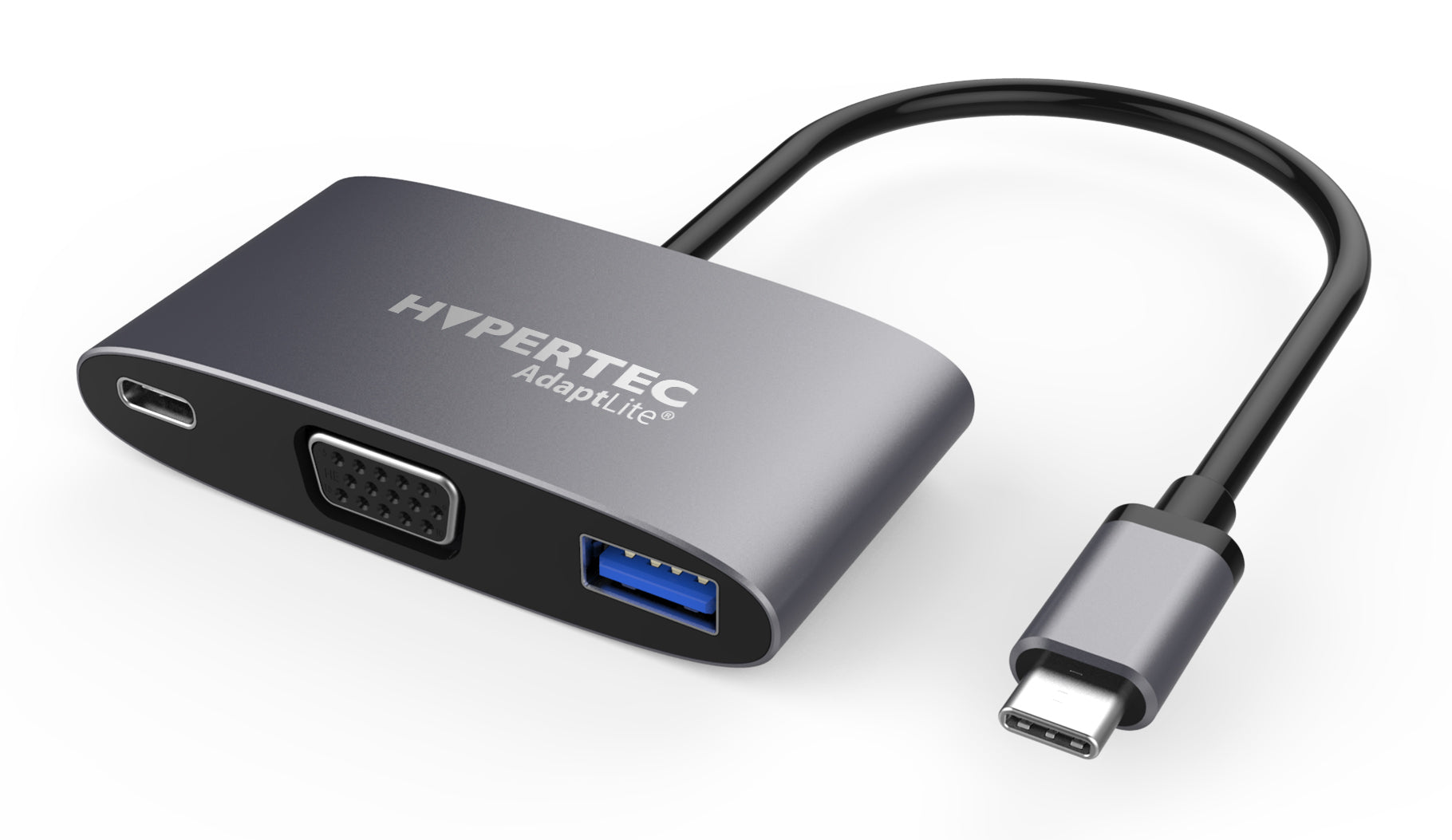 Hypertec AdaptLite VGA Wired USB 3.2 Gen 1 (3.1 Gen 1) Type-C Anthracite, Silver