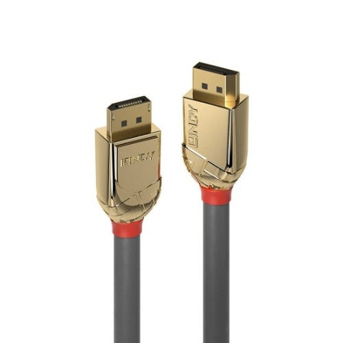 Lindy 2m DisplayPort 1.4 Cable, Gold Line