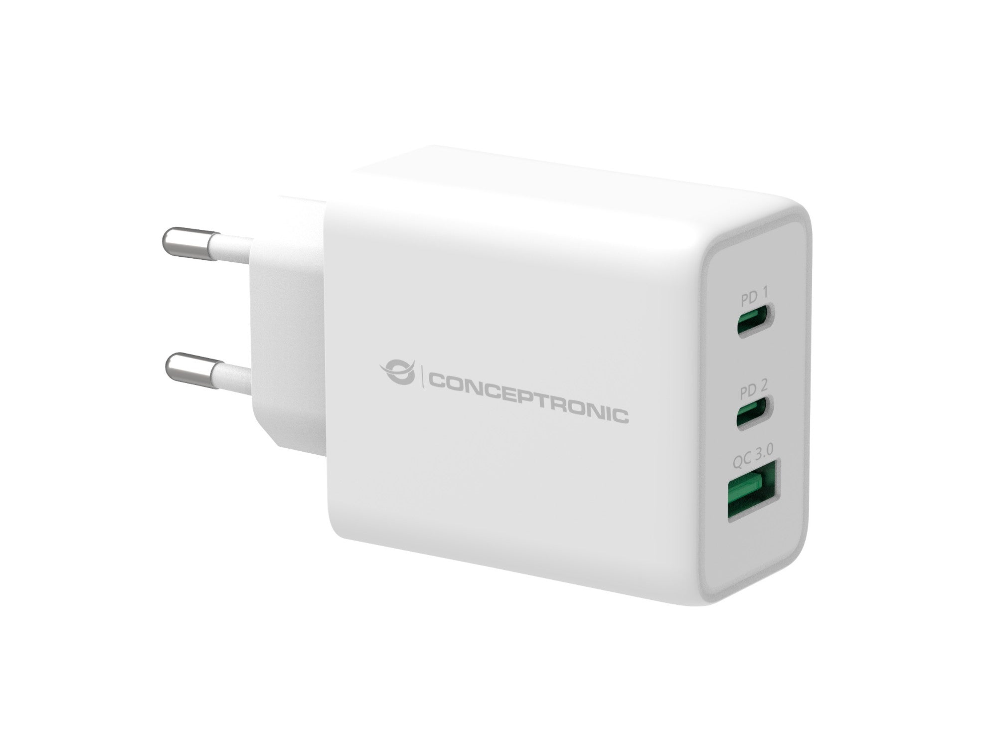 Conceptronic ALTHEA 3-Port 65W GaN USB PD Charger, QC 3.0