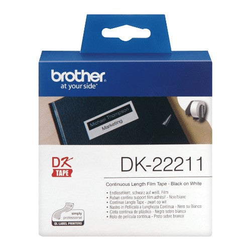 Brother DK-22211 DirectLabel Etikettes white Film 29mm x 15,24m for Brother P-Touch QL/700/800/QL 12-102mm/QL 12-103.6mm