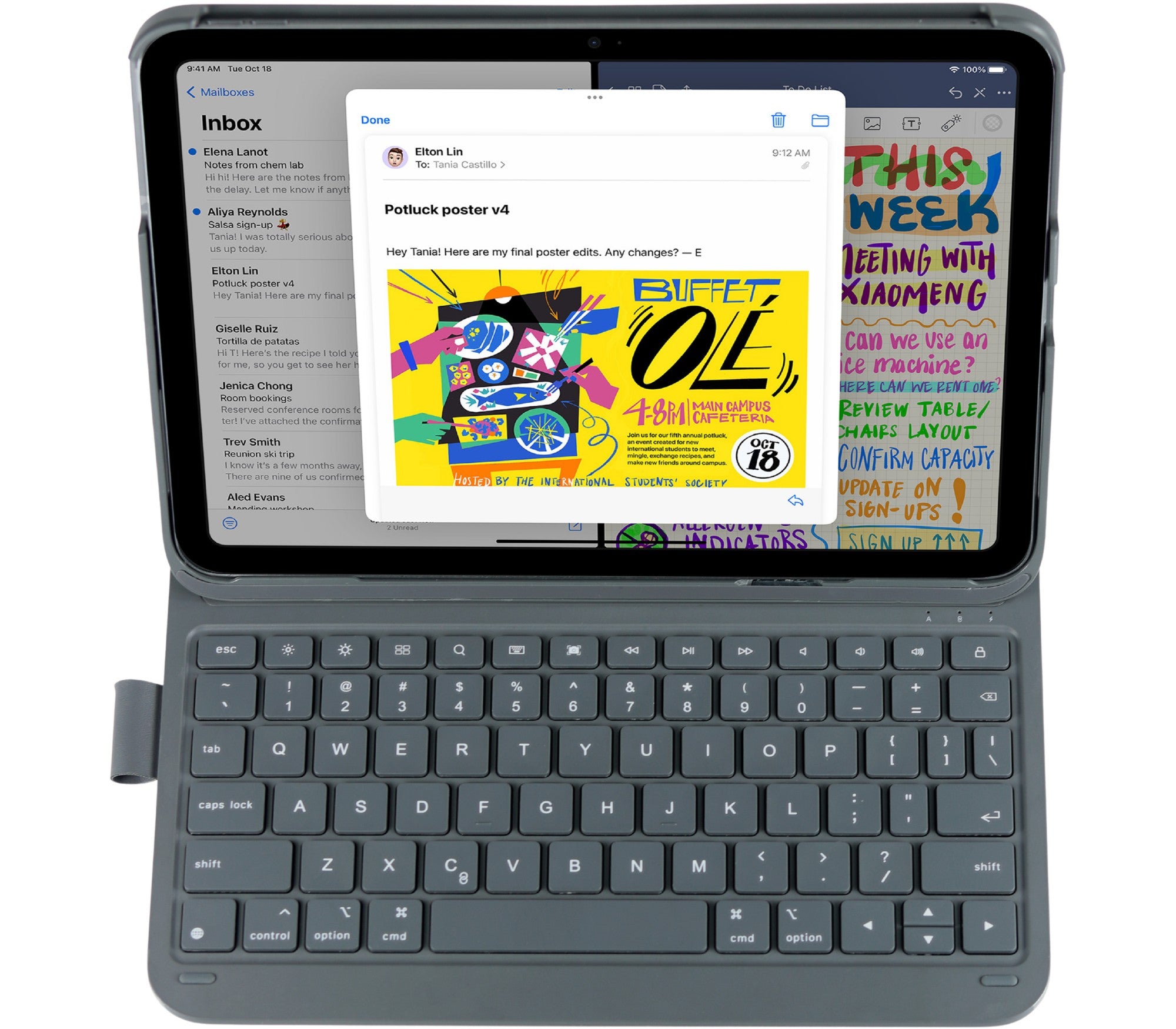 DEQSTER Slim PRO Keyboard for iPad 10.9" (10th Gen.), iPad Air 11" (4th/5th Gen.) and iPad Pro 11", QWERTY Layout