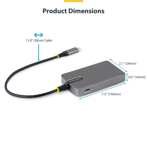 StarTech.com 4-Port USB-C Hub, 5Gbps, Bus Powered, USB C to 4x USB-A Hub with USB-C Auxiliary Power Input, 1ft/30cm Host Cable, Portable Desktop/Laptop USB Hub