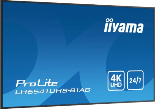 iiyama 65" Professional Digital Signage Display with 4K UHD resolution and 24/7 operating time