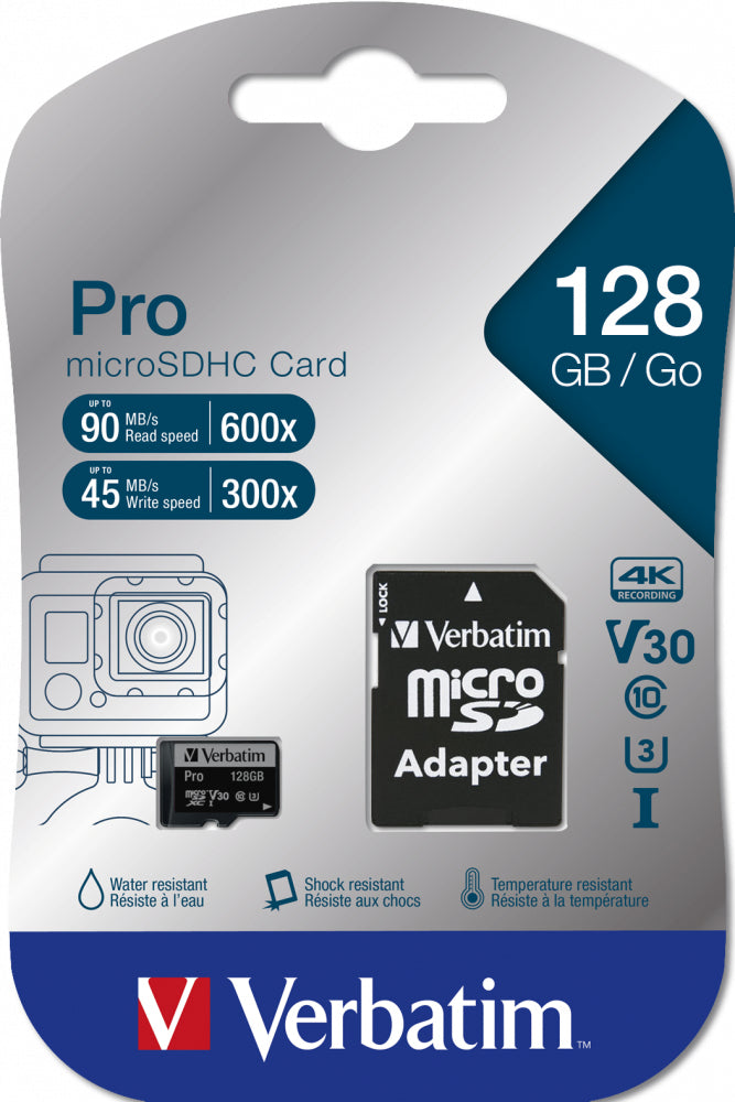 Verbatim Pro 128 GB MicroSDXC UHS-I Class 10