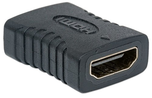 Manhattan HDMI Straight Coupler/Connector, 4K@60Hz, Suitable for ALL 4K & 1080p uses, Connect HDMI cables up to 5m on each side, Black, Female/Female, Ultra HD 4k x 2k,Lifetime Warranty,Fully Shielded,Gold Plated Contacts,Premium High Speed. Equivalent to