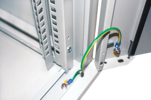 Intellinet 19" Network Cabinet - Wall Mount (Standard), 12U, 450mm Deep, Grey, Flatpack, Max 60kg, Suitable also for use on desk or floor, Usable Depth 260mm, Metal & Glass Door, Back Panel, Removeable Sides, Parts for wall install (eg screws/rawl plugs)