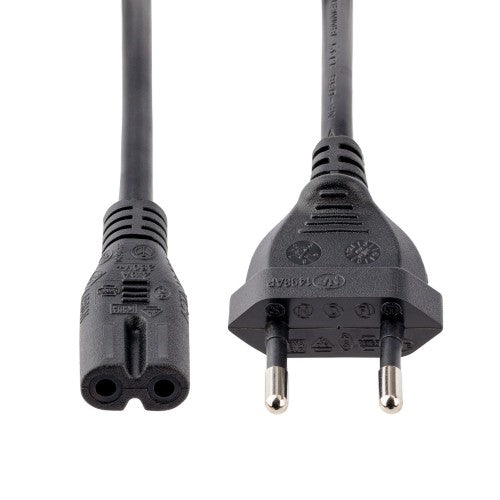 StarTech.com 3m (10ft) Laptop Power Cord, EU Plug to C7, 2.5A 250V, 18AWG, Laptop Replacement Cord, Printer Power Cable, Laptop Charger Cord, Laptop Power Brick Cord, Black