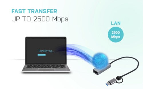 i-tec Metal USB-C/USB-A 2.5Gbps Ethernet Adapter