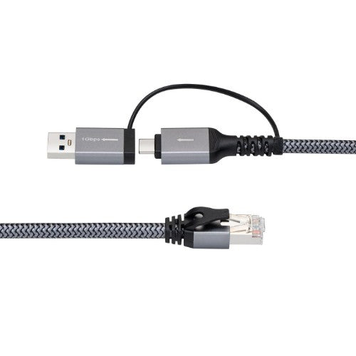 Microconnect CAT6 RJ45 FTP to USB A-C adapter cable, 5 meter network adapter