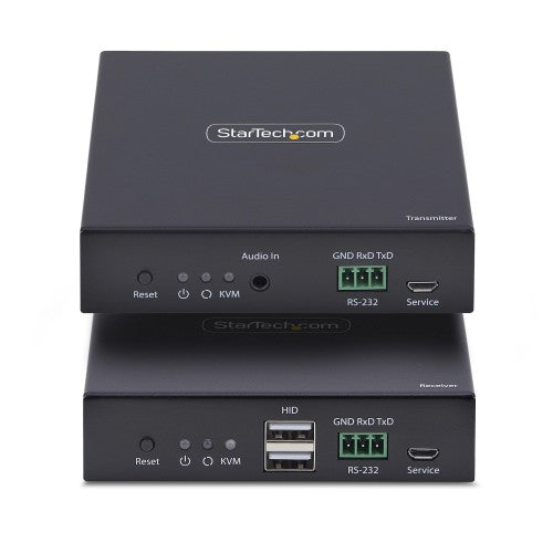 StarTech.com HDMI KVM Extender Over IP Network, 4K 60Hz, Driverless, HDMI and USB Over Ethernet/CAT6, AVoIP, Transmitter and Receiver Kit, Includes Mounting Kits