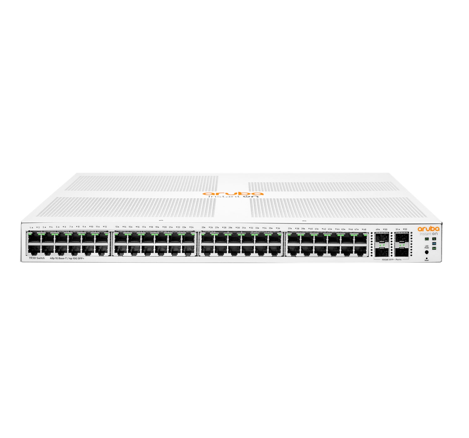 HPE Aruba Networking Aruba Instant On 1930 48G Class4 PoE 4SFP/SFP+ 370W (x20) Managed L2+ Gigabit Ethernet (10/100/1000) Power over Ethernet (PoE) 1U White