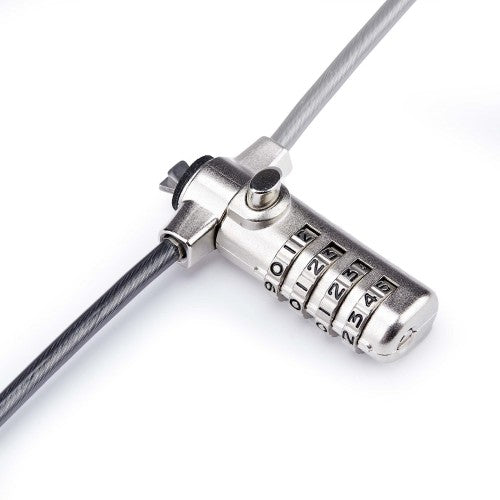 StarTech.com Slim Lock K-Slot Compatible, 5ft (1.5m) Locking Cable, Desk Anti-Theft Security For Laptop/Notebook, Cut-Resistant Steel Cable, Combination Lock