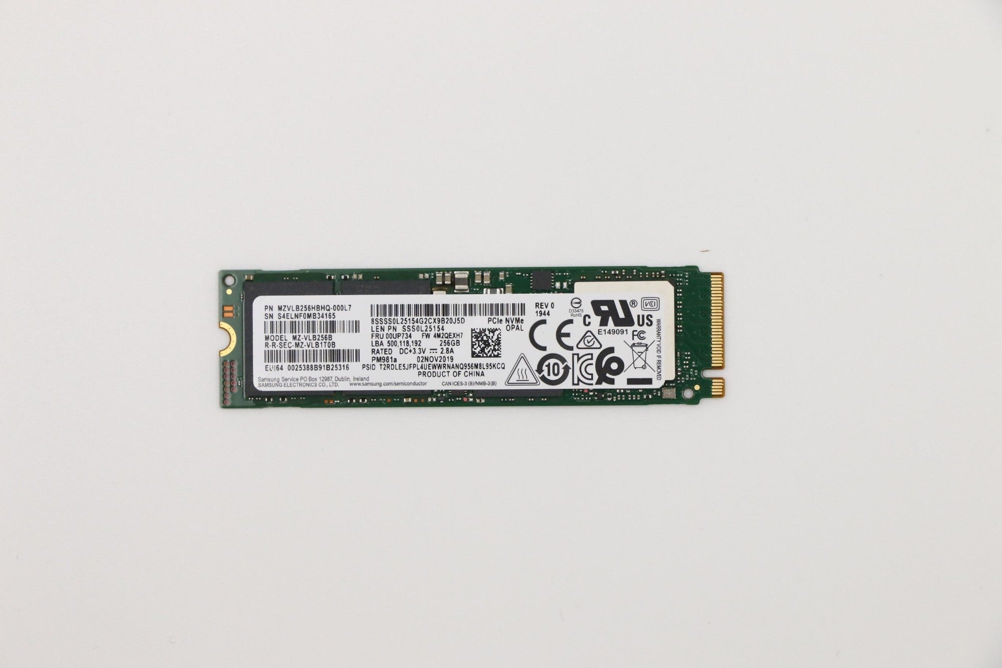 Lenovo 00UP734 internal solid state drive M.2 256 GB PCI Express NVMe