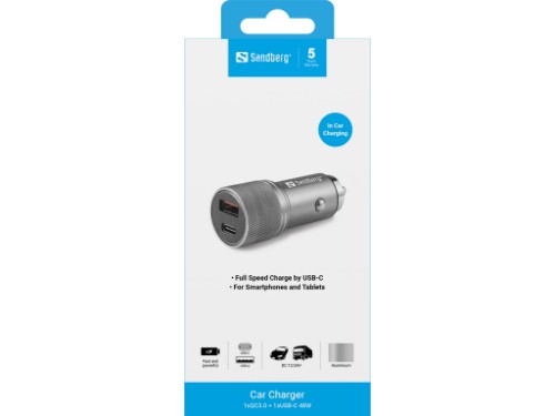 Sandberg Car Charger 1xQC3.0+1xUSB-C 48W