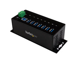 StarTech.com 7-Port Industrial USB 3.0 Hub with ESD Protection~7-Port USB 3.0 Hub (5Gbps) - Metal Industrial USB-A Hub with ESD Protection & 350W Surge Protection - Din Rail, Wall or Desk Mountable - TAA Compliant USB Expander Hub