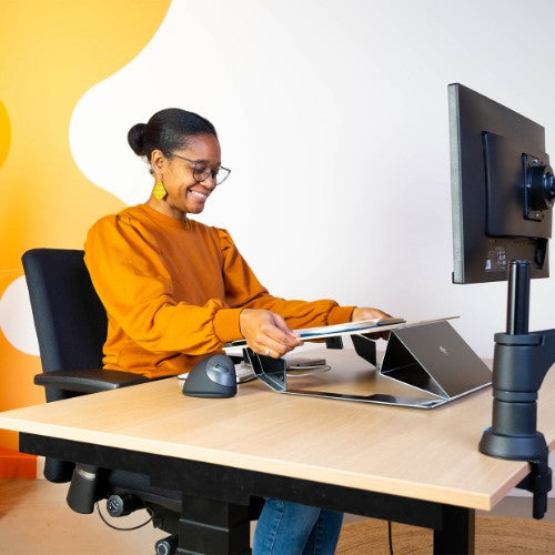 R-Go Tools Document holder R-Go Read2Write, suitable for reading and writing, ergonomic, with soft foam wrist rest, oak wood