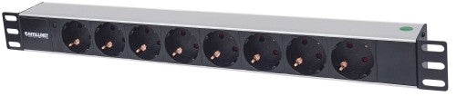 Intellinet 19" 1U Rackmount 8-Output Power Distribution Unit (PDU) EU CEE 7/3 Outlets, With LED Indicator Only, No Surge Protection, Built-in 1.8m Power Cord with EU CEE 7/4 Plug
