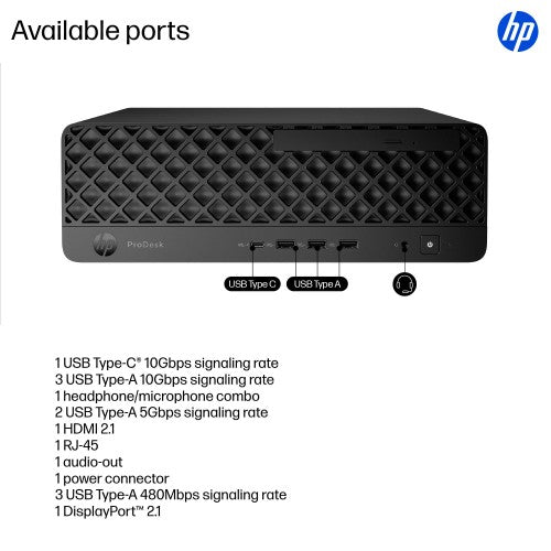 HP ProDesk 4 SFF G1i Desktop AI PC Wolf Pro Security Edition Intel Core Ultra 7 265 32 GB DDR5-SDRAM 1 TB SSD Windows 11 Pro Black