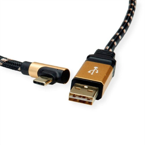 ROLINE 11.02.9061 USB cable USB 2.0 1.8 m USB A USB C Black, Gold