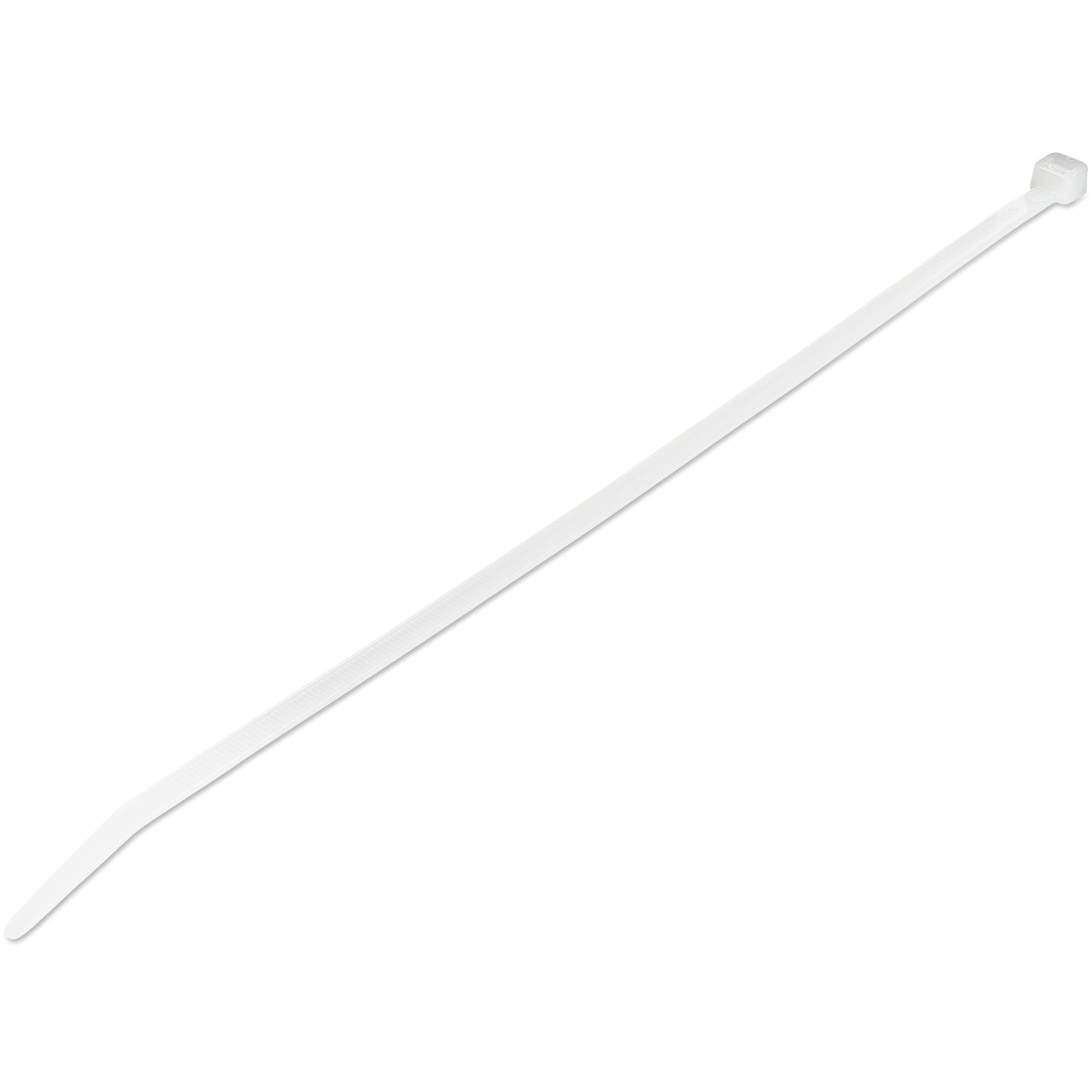 StarTech.com 10"(25cm) Cable Ties - 1/8"(4mm) wide, 2-5/8"(68mm) Bundle Diameter, 50lb(22kg) Tensile Strength, Nylon Self Locking Zip Ties w/Curved Tip, 94V-2/UL Listed, 1000 Pack - White