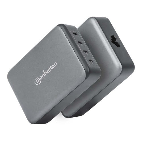 Manhattan 4-Port GaN USB Power Delivery Charging Station - 240 W / PD 3.1, Four USB-C PD Ports with up to 140 W per Port, 240 W Total Output, Power Delivery 3.1, Black