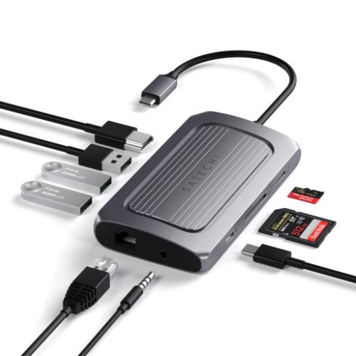 Satechi ST-U4MA3M laptop dock/port replicator USB Type-C Grey