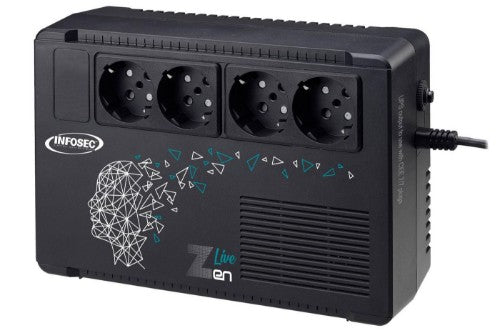 Infosec Zen Live 650 uninterruptible power supply (UPS) Line-Interactive 0.65 kVA 390 W 4 AC outlet(s)