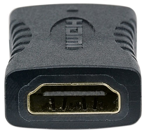 Manhattan HDMI Straight Coupler/Connector, 4K@60Hz, Suitable for ALL 4K & 1080p uses, Connect HDMI cables up to 5m on each side, Black, Female/Female, Ultra HD 4k x 2k,Lifetime Warranty,Fully Shielded,Gold Plated Contacts,Premium High Speed. Equivalent to