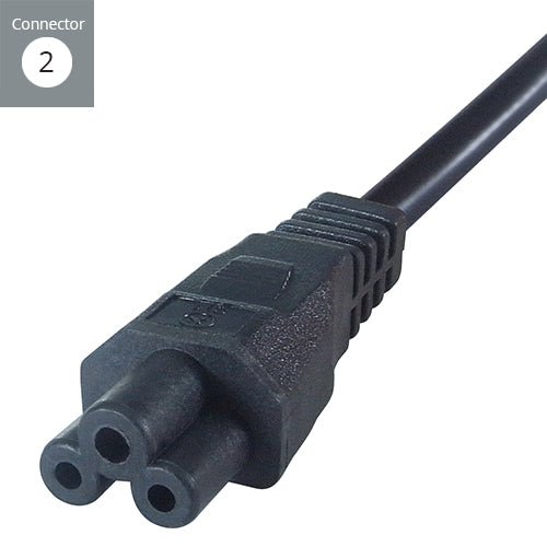 connektgear 2m European Mains Power Cable Schuko Plug to C5 (Cloverleaf) Socket