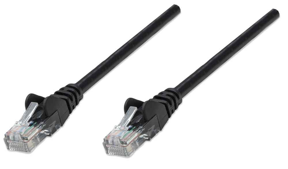 Intellinet Network Patch Cable, Cat5e, 3m, Black, CCA, U/UTP, PVC, RJ45, Gold Plated Contacts, Snagless, Booted, Lifetime Warranty, Polybag